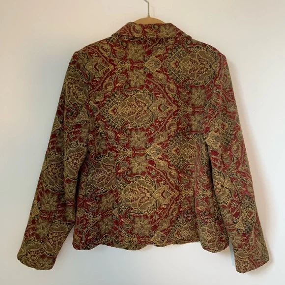 Vintage 90s Portrait Paisley Jaquard Tapestry Blazer - Picture 4 of 7